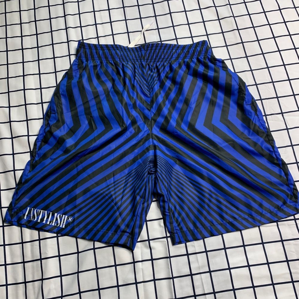 Blue striped shorts